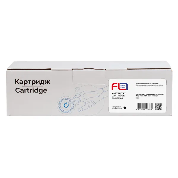 Тонер-картридж сумісний HP 30A (CF230A) Free Label (FL-CF230A) - Фото 2