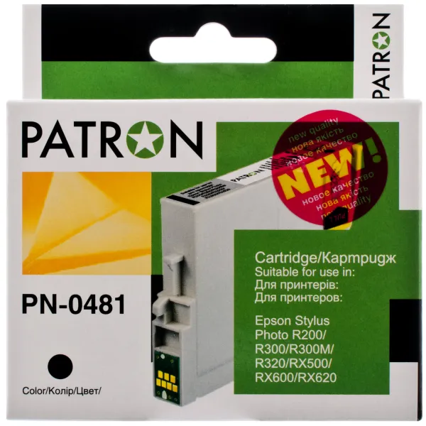 Картридж сумісний Epson T0481 (C13T04814010) 460 арк, чорний Patron (PN-0481)