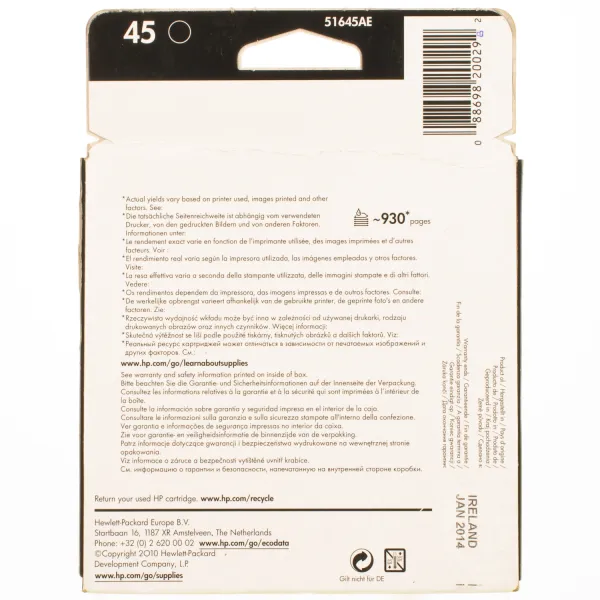 Картридж №45 чорний HP (51645AE) - Фото 3