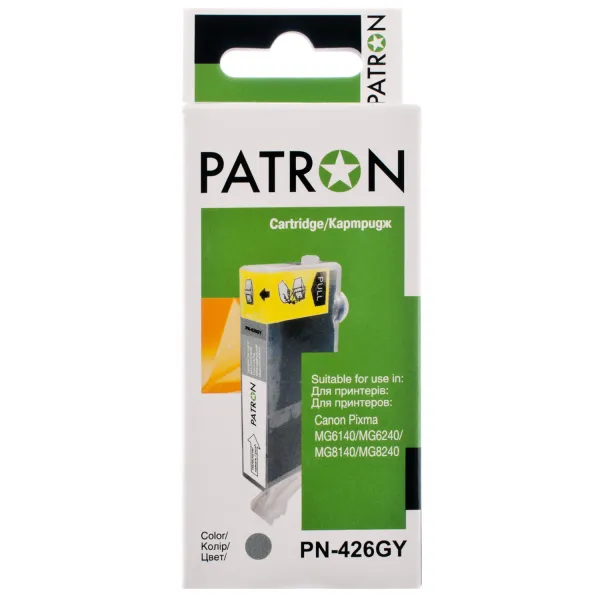 Картридж сумісний Canon CLI-426GY (4560B001) 1520 арк, сірий Patron (PN-426GY)