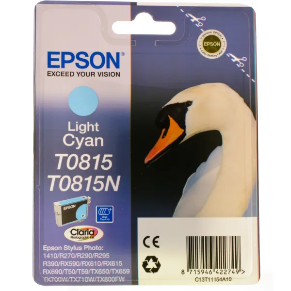 Картридж T08154A/T11154A светло-голубой Epson (C13T11154A10) - Фото 2