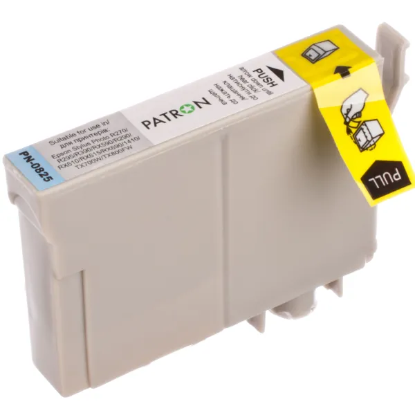 Картридж сумісний Epson T0815/T0825 XL (C13T11154A10/C13T11254A10) 410 арк, світло-блакитний Patron (PN-0825) - Фото 4