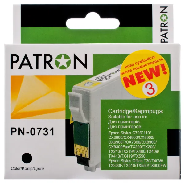 Картридж сумісний Epson T0731/T1051 490 арк, чорний Patron (PN-0731)