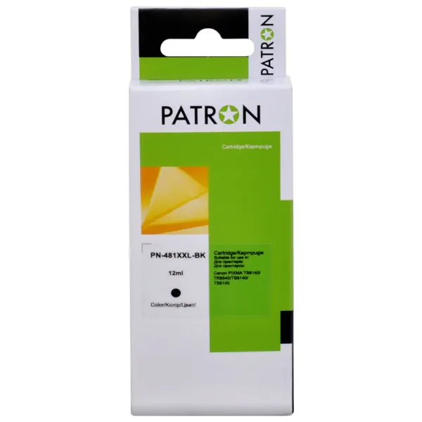 Картридж сумісний Canon CLI-481BK XXL (1993C001) 6360 арк, чорний Patron (PN-481XXL-BK)