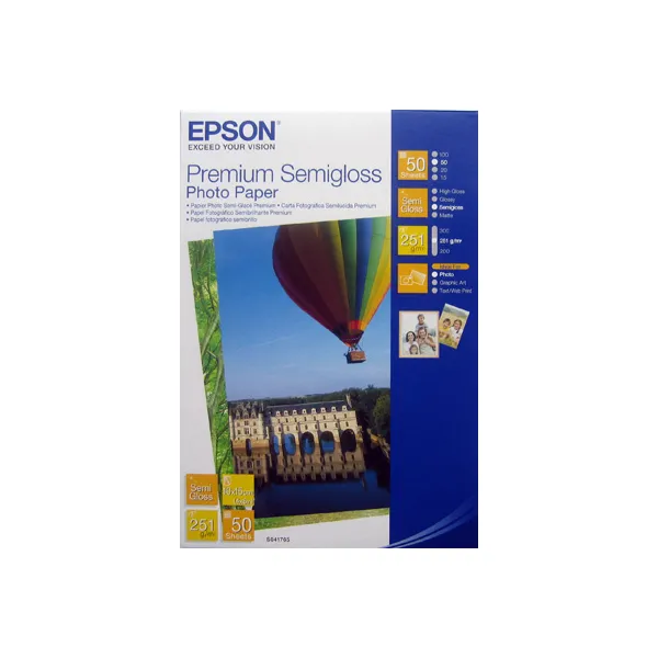 Фотобумага Premium Semigloss 10х15 см, 50 л Epson (C13S041765)