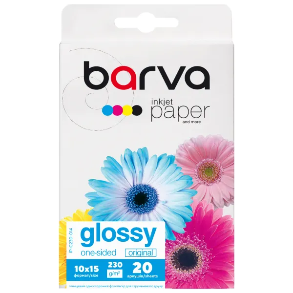 Фотобумага глянцевая 230 г/м2, 10x15 см, 20 л Original Barva (IP-C230-014)