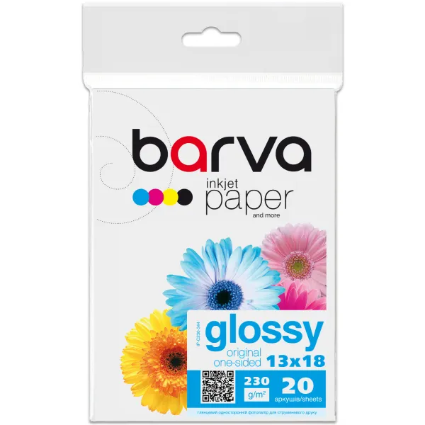Фотобумага глянцевая 230 г/м2, 13x18 см, 20 л Original Barva (IP-C230-344)