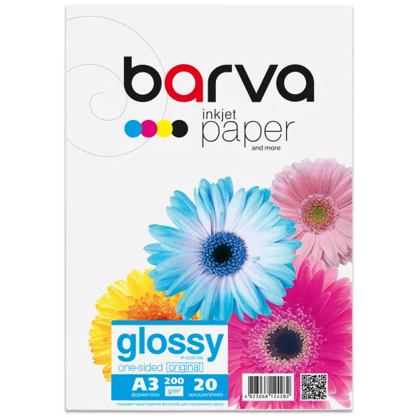Фотопапір глянцевий 200 г/м2, A3, 20 арк Original Barva (IP-C200-346)