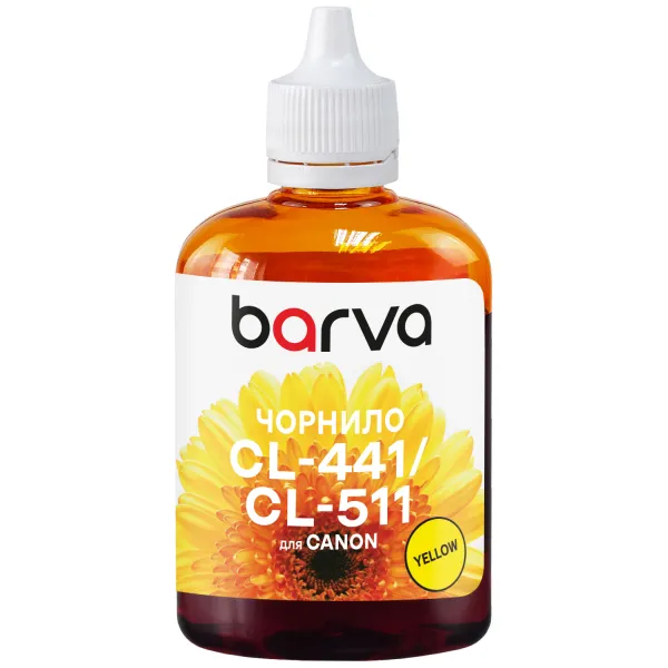 Чорнило сумісне для Canon CL-441/CLI-521/CL-511 спеціальне 90 г, водорозчинне, жовте Barva (C521-288)
