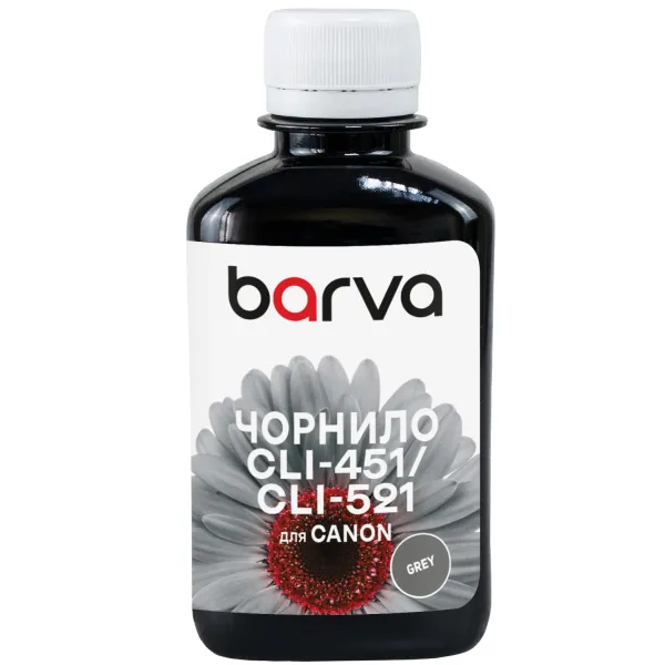 Чорнило сумісне для Canon CLI-426/CLI-451/CLI-521 спеціальне 180 г, водорозчинне, сіре Barva (C521-377)