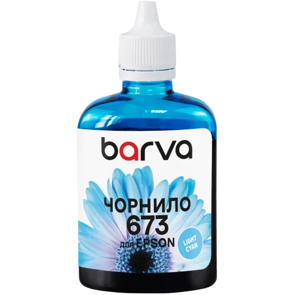 Чорнило сумісне для Epson 673 LC спеціальне 90 г, водорозчинне, світло-блакитне Barva (L800-416)