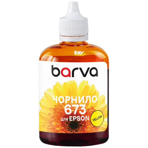 Чорнило сумісне для Epson 673 Y спеціальне 90 г, водорозчинне, жовте Barva (L800-414)