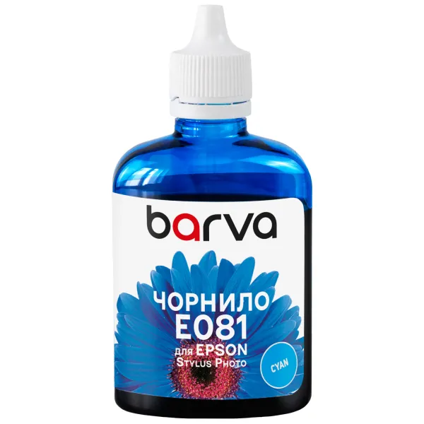 Чорнило сумісне для Epson T0482/T0802/T0812 спеціальне 90 г, водорозчинне, блакитне Barva (E081-325)