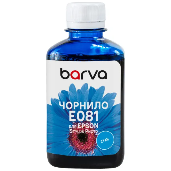 Чорнило сумісне для Epson T0482/T0802/T0812 спеціальне 180 г, водорозчинне, блакитне Barva (E081-138)