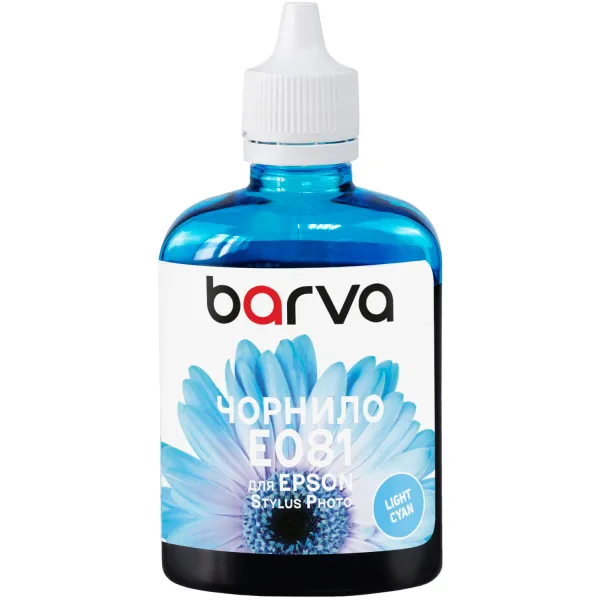 Чорнило сумісне для Epson T0485/T0805/T0815 спеціальне 90 г, водорозчинне, світло-блакитне Barva (E081-328)