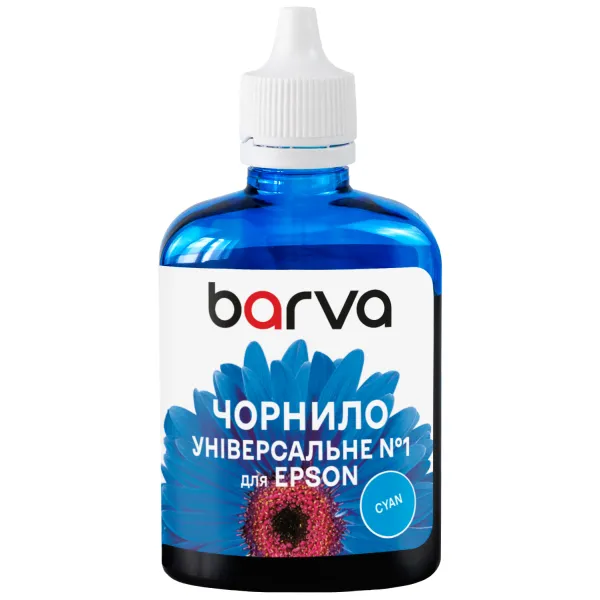 Чорнило сумісне для Epson універсальне №1 90 г, водорозчинне, блакитне Barva (EU1-446)