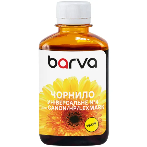 Чернила для Canon/HP/Lexmark универсальные №4 180 г, водорастворимые, желтые Barva (CU4-478)
