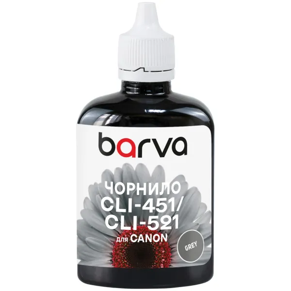 Чорнило сумісне для Canon CLI-426/CLI-451/CLI-521 спеціальне 90 г, водорозчинне, сіре Barva (C521-469)