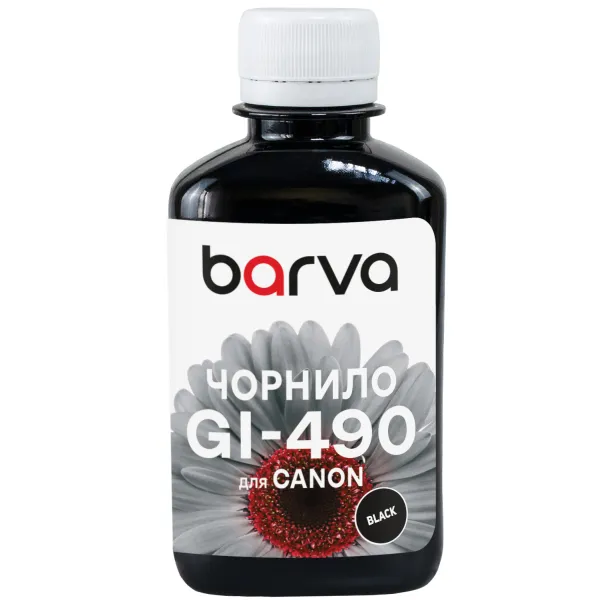 Чорнило сумісне для Canon GI-490 BK спеціальне 180 г, пігментне, чорне Barva (G490-503)