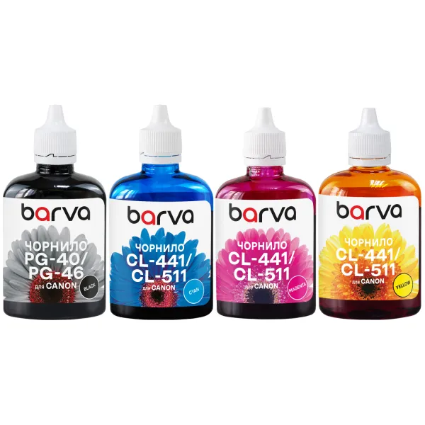 Комплект чорнил сумісних для Canon PG-40BK + CL-41C/M/Y спеціальні 4x90 г, пігментне/водорозчинні, BK/C/M/Y Barva (CPG40-090-MP)