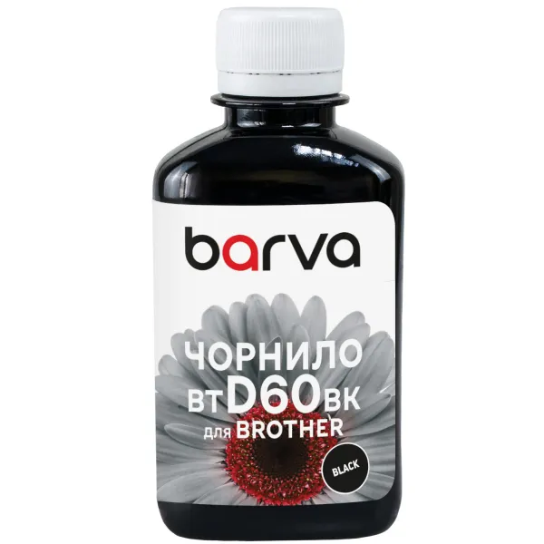 Чорнило сумісне для Brother BTD60BK спеціальне 180 мл, водорозчинне, чорне Barva (BBTD60-753) - Фото 1 