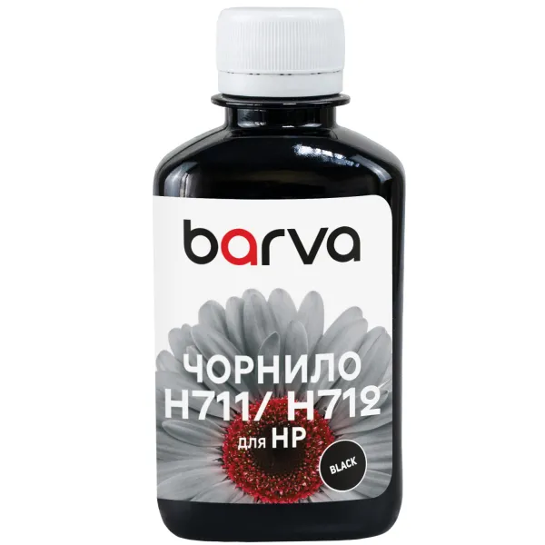 Чорнило для HP 711/712 BK спеціальне 180 мл, пігментне, чорне Barva (H711-857)