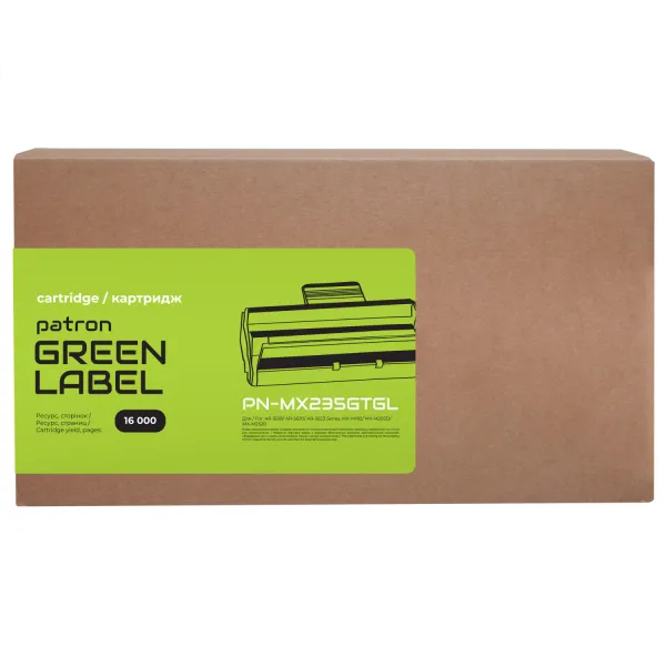 Тонер-картридж сумісний Sharp MX-235GT Green Label Patron (PN-MX235GTGL) - Фото 3