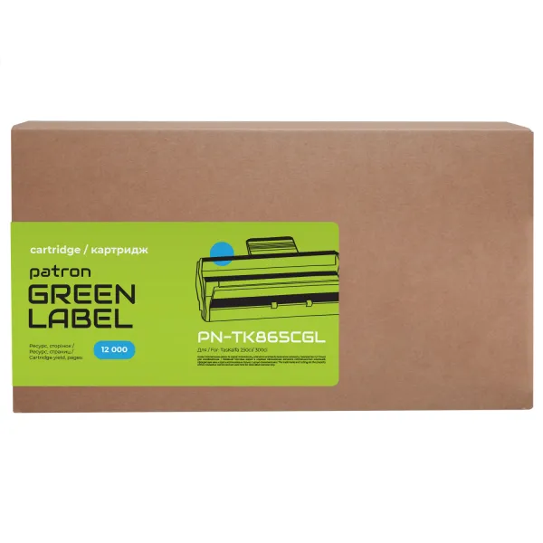 Тонер-картридж совместимый Kyocera Mita TK-865C голубой Green Label Patron (PN-TK865CGL)