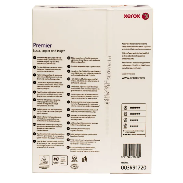 Бумага офисная А4, 80 г/м2, 500 л, Класс А, Premier Xerox (003R91720/003R98760) - Фото 4