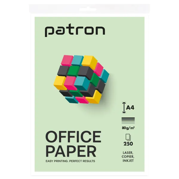 Папір офісний A4, 80 г/м2, 250 арк, Клас С, Office paper Patron (PN-PU-003-2)