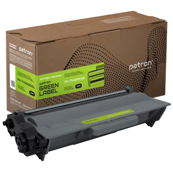 Тонер-картридж совместимый Brother TN-3330 Green Label Patron (PN-TN3330GL)