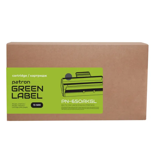Картридж сумісний HP 650A (CE270A) Green Label, чорний Patron (PN-650AKGL) - Фото 2