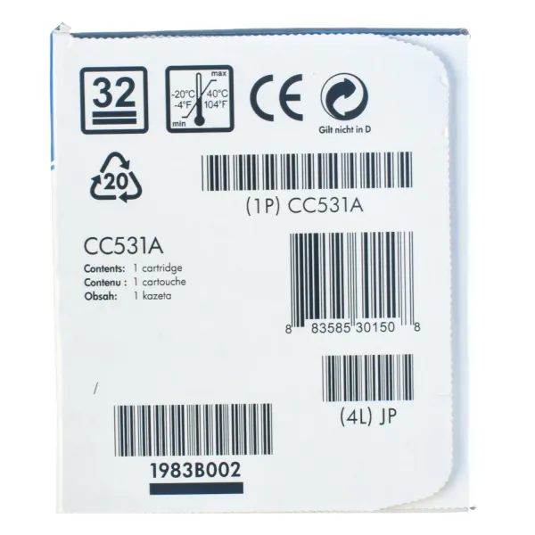 Картридж 304A голубой HP (CC531A) - Фото 2