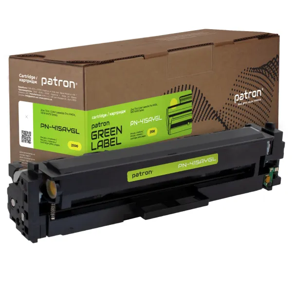 Картридж сумісний HP 415A (W2032A) Green Label, жовтий Patron (PN-415AYGL)
