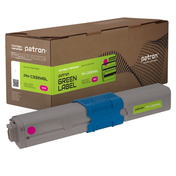 Тонер-картридж совместимый Oki 46508734 Green Label, пурпурный Patron (PN-C332MGL)