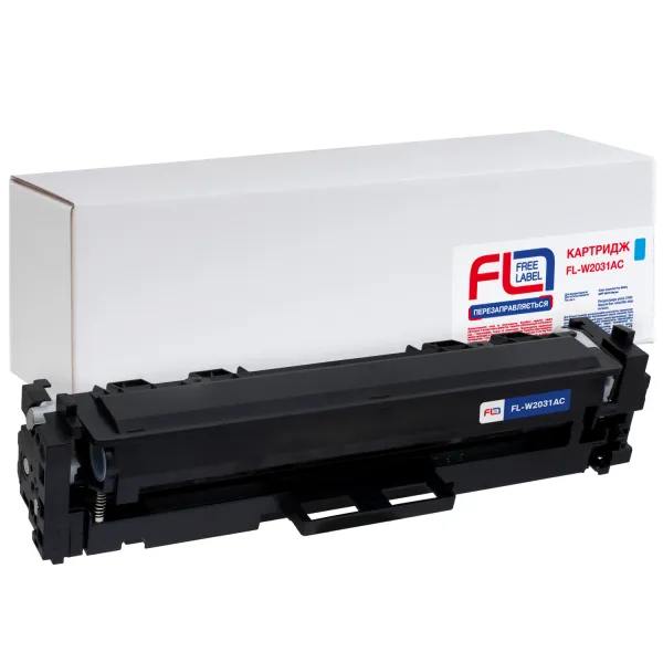 Картридж сумісний HP 415A (W2031A) блакитний, версія без чипа Free Label (FL-W2031AC)