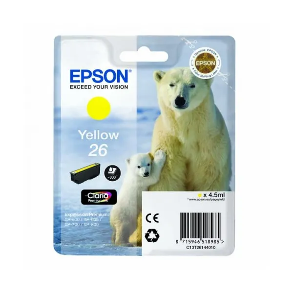 Картридж №26 жовтий Epson (C13T26144010)