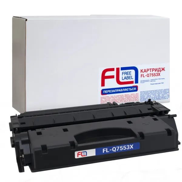 Картридж сумісний HP 53X (Q7553X) Free Label (FL-Q7553X)
