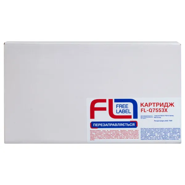 Картридж совместимый HP 53X (Q7553X) Free Label (FL-Q7553X) - Фото 3