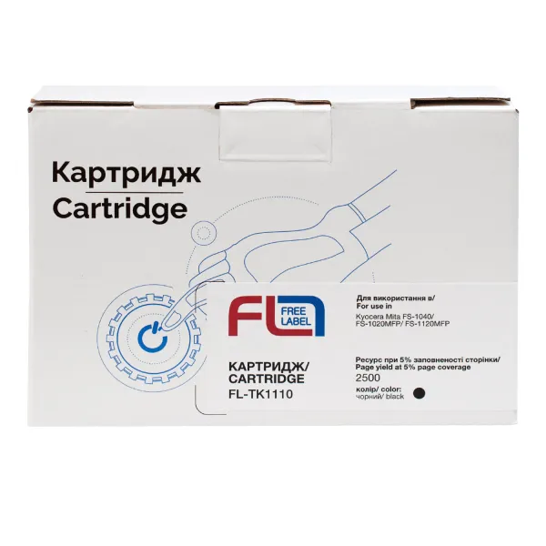 Тонер-картридж сумісний Kyocera Mita TK-1110 Free Label (FL-TK1110) - Фото 2