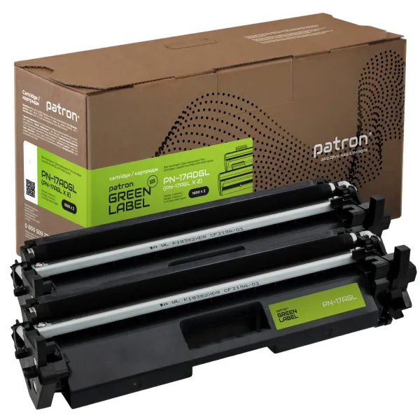 Тонер-картридж сумісний HP 17A (CF217A) подвійна упаковка Green Label Patron (PN-17ADGL)
