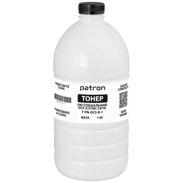 Тонер Oki спеціальний OCS флакон, 1 кг, чорний Patron (PN-OCS-B-1)