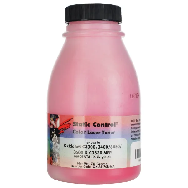 Тонер Oki C3300/3450 флакон, 70 г, пурпурный SCC