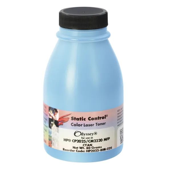 Тонер HP CLJ CP2025 флакон, 80 г, блакитний SCC (HP2025-80B-COS)