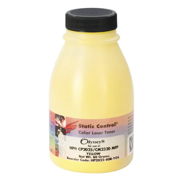 Тонер HP CLJ CP2025 флакон, 80 г, жовтий SCC (HP2025-80B-YOS)