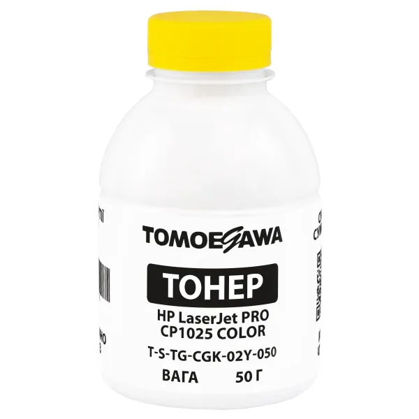 Тонер HP LaserJet Pro CP1025 color флакон, 50 г, жовтий, хімічний Tomoegawa (TSM-CGK-02Y-050)