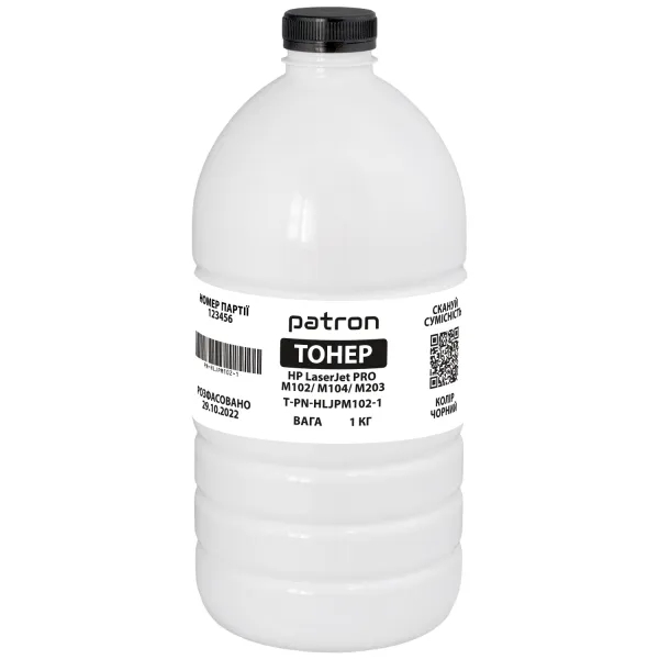 Тонер HP LJ Pro M102/M203 флакон, 1 кг Patron (PN-HLJPM102-1)