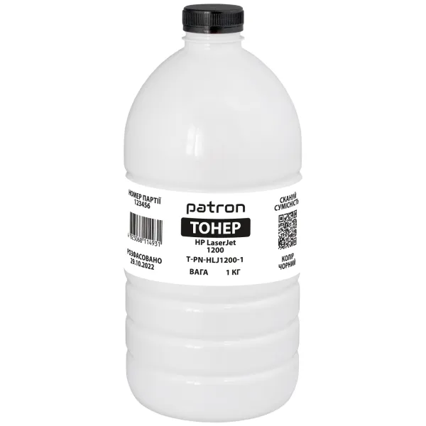 Тонер HP LJ 1200 флакон, 1 кг Patron (PN-HLJ1200-1)