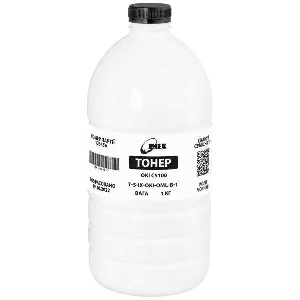 Тонер Oki C5100 флакон, 1 кг, чорний Imex (TSM-OML-K-1)