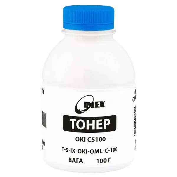 Тонер Oki C5100 флакон, 100 г, блакитний Imex (TSM-OML-C-100)